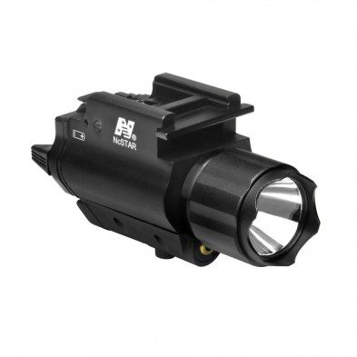 product description NCSTAR 200L FlashLight & Red Laser - QR Mount