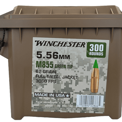 Winchester Ammunition- 5.56 NATO- M855 Green Tip, 62 Grain- Full Metal Jacket
