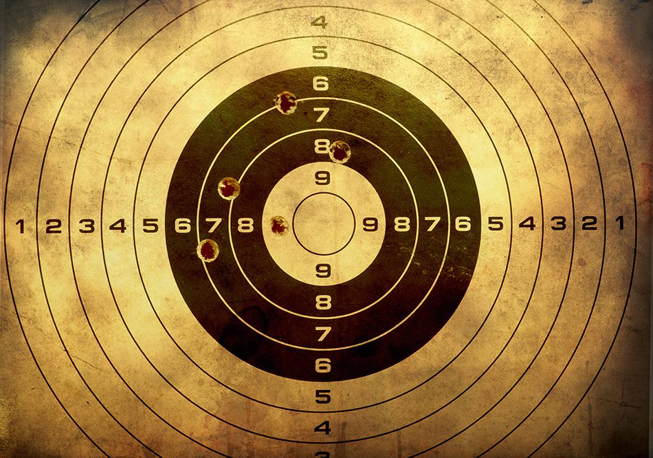 Bullet holes in targets