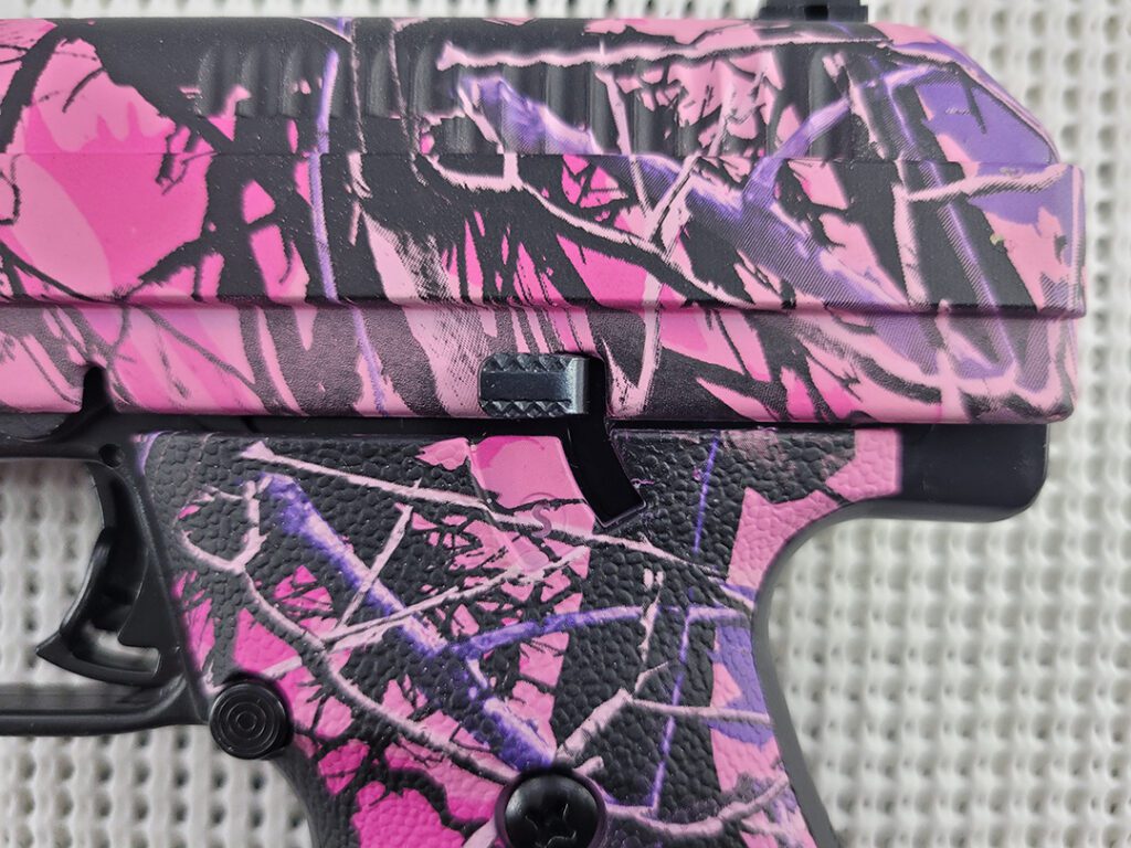 JHP Pink Camo safety off