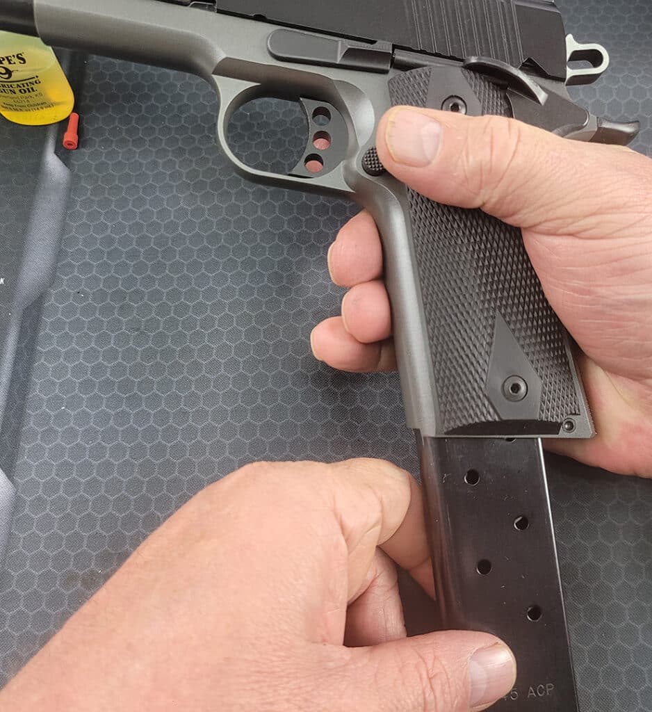 removing magazine from handgun