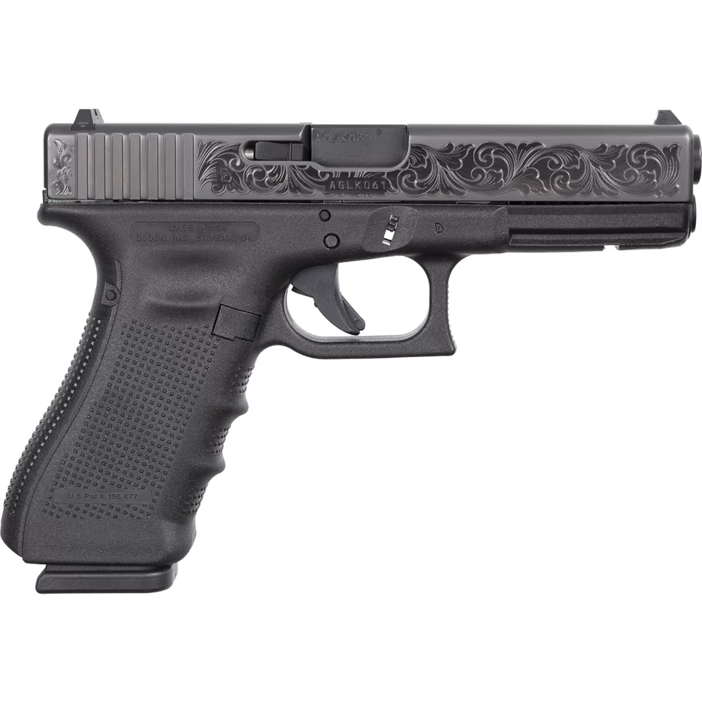 Glock 17G4 USA Engraved Black DLC